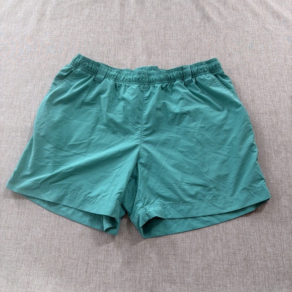Columbia Pants - Columbia Shorts Women's Large Aqua PFG Backcast Water Marine Hiking 5" Inseam